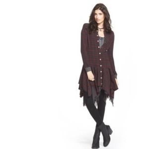 Free People Tattered Hem Shirt Dress M